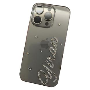 苹果iPhone18promax手机壳15高级感16e刻字17简约名字英文字母Air适用14镶水钻plus情侣11定制13mini保护套12