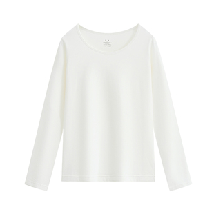 秋衣女款单件上衣精梳莱卡棉低领大圆领保暖内衣棉毛衫打底衫薄款