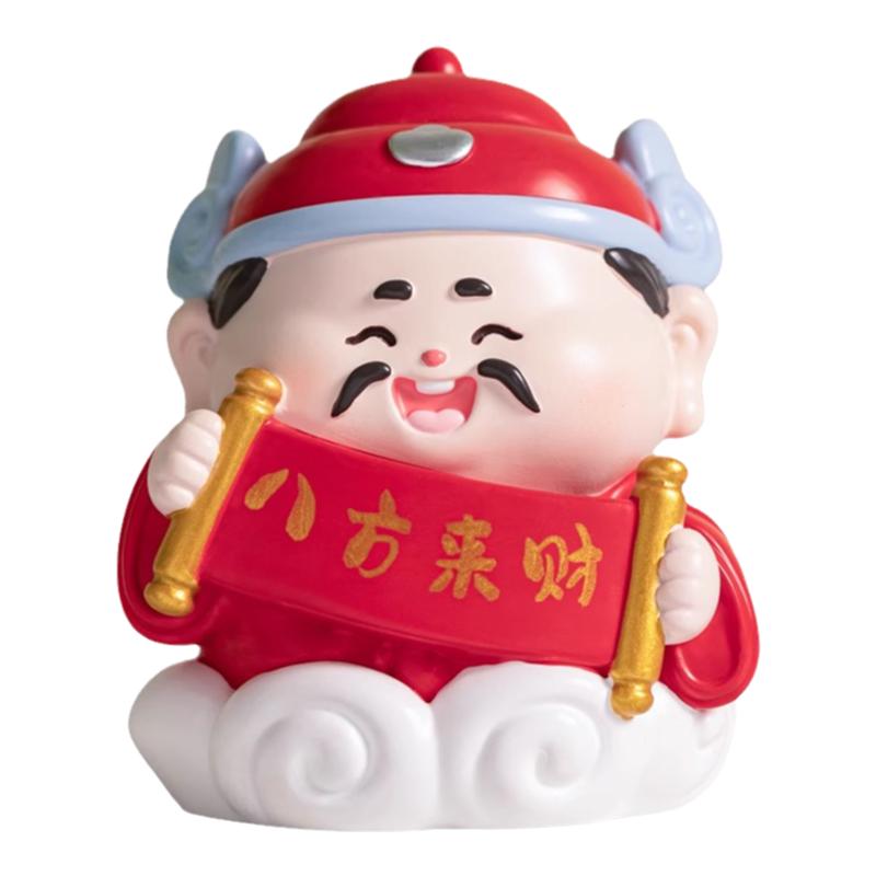 福气小神仙财神摆件办公室桌面贡品全套各路财爷上班情绪稳定神器