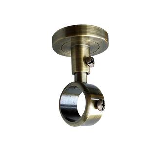 欧式窗帘杆新款古铜色罗马杆侧装不锈钢色吊顶推荐28MM顶装单支架