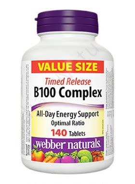 伟博天然维生素B100缓释片全谱