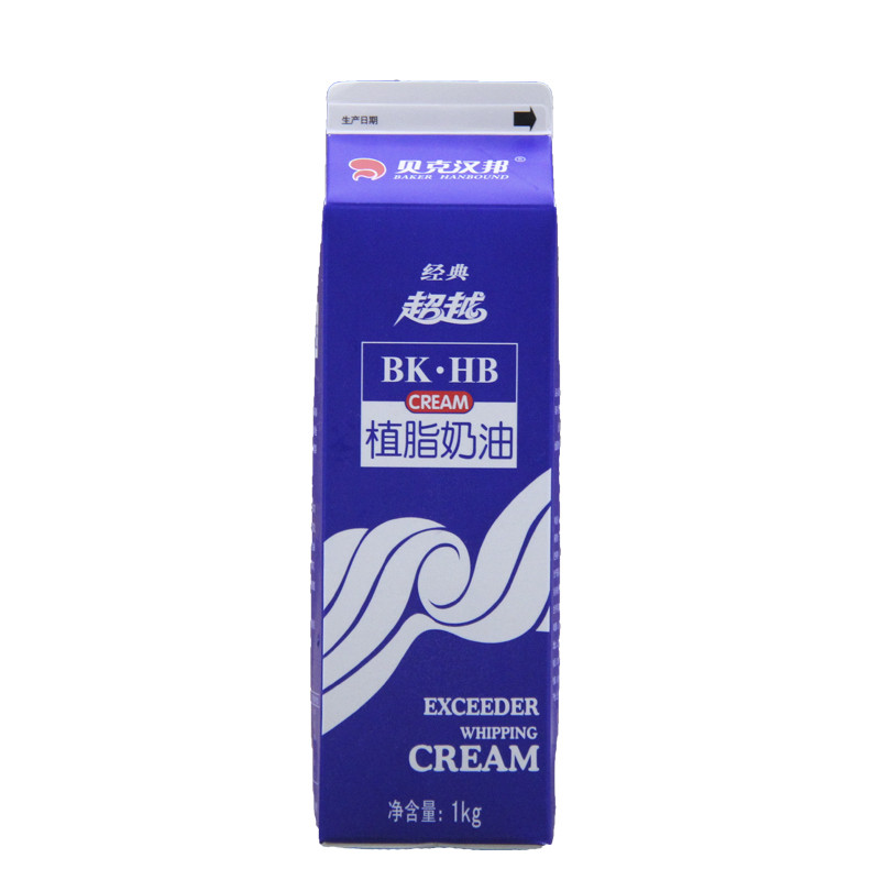 贝克汉邦 超越植脂1L乳脂植物蛋糕冰激凌鲜奶油家用烘焙原料包邮