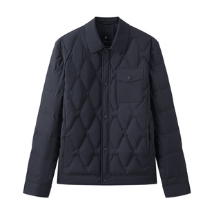 拇指白小T新款热力羽绒服翻领商务休闲上衣90%白鸭绒保暖百搭外套