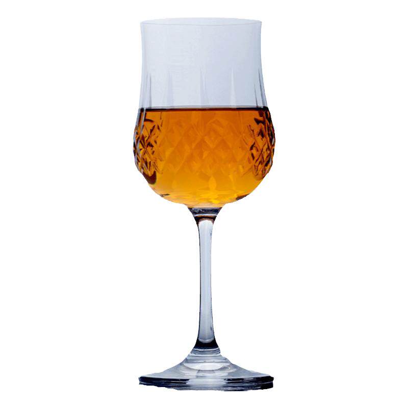 石岛玻晶复古刻红酒杯家用高脚杯