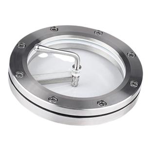 304不锈钢带刷平焊法兰视镜内六角玻璃视盅平板罐上管道观察视窗