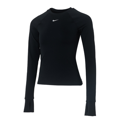 耐克女装2025冬新款舒适速干紧身训练运动圆领长袖T恤 FV7846-010