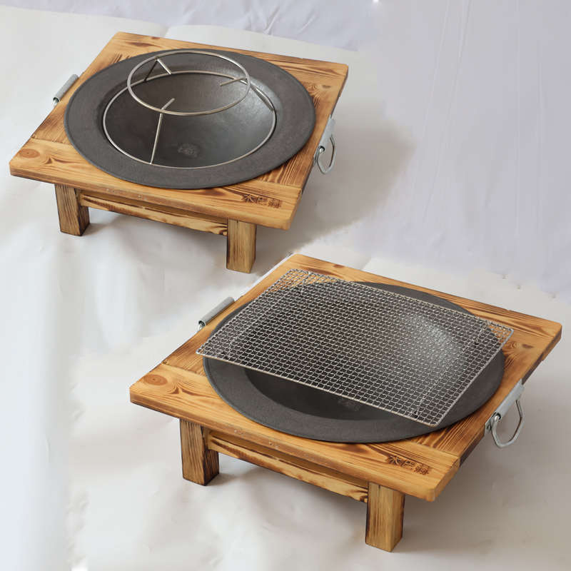 碳火盆取暖木炭家用实木架炭火盆铸铁烤火炉老式烤火盆子围炉煮茶