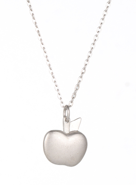 925银实心苹果项链 简约百搭锁骨链 日韩毛衣链送女友生日礼物