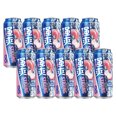 锐澳RIO洋酒预调鸡尾酒强爽8度500ML*10罐大容量气泡果酒随机口味