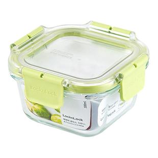 乐扣乐扣耐热玻璃保鲜盒分隔微波炉带饭盒餐盒玻璃密封分格便当盒