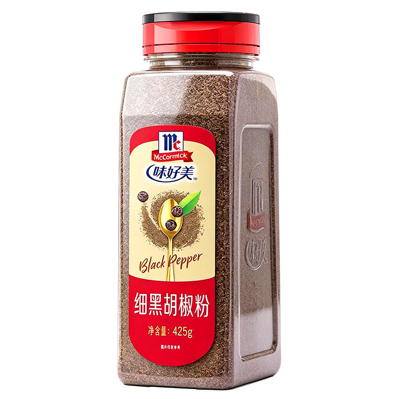 味好美细黑胡椒粉425g牛排调料意面家用披萨烧烤撒料商用腌制调料