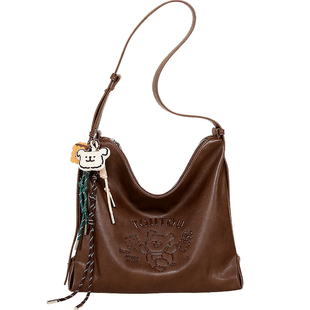 TOUTOU新款线条小狗大容量托特包慵懒风软皮单肩包通勤百搭斜挎包