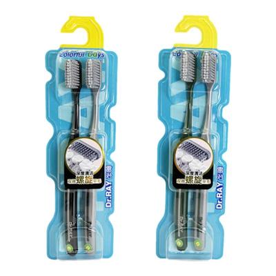 强力清洁螺旋中毛牙刷雷治美白