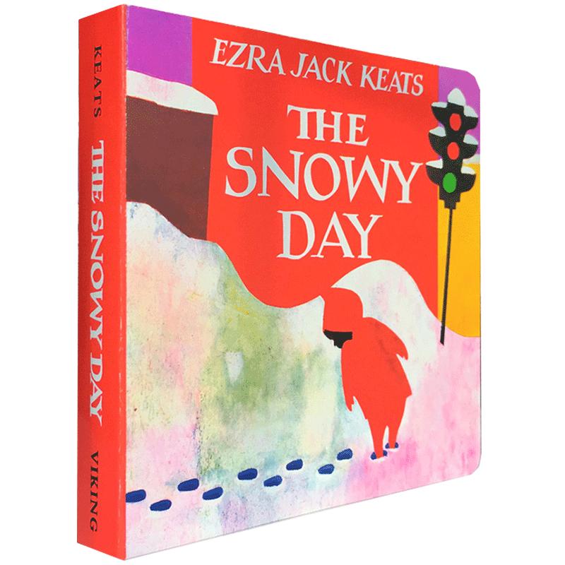 送音频英文原版 凯迪克奖作品The Snowy Day下雪天 纸板书Christmas圣诞节庆绘本美国百本阅读书单幼儿童英语启蒙入门亲子读物