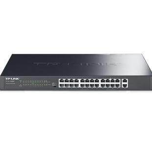 普联TP-LINK TL-SL1226MP 24口PoE交换机双千兆上联VLAN隔离AP网络监控摄像头PoE供电器大功率180W机柜机架式