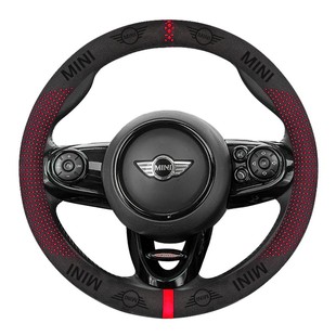 适用宝马迷你cooper方向盘套装饰mini countryman翻毛皮方向把套