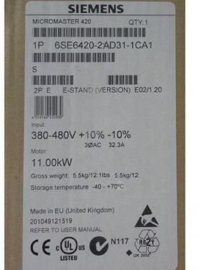 议价西门子MM420变频器11KW 1/3AC380-480V 6SE6420-2AD31-1CA1