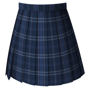 【澜川泽】森鱼社原创正版JK制服日系校供格裙深蓝格女百褶半身裙