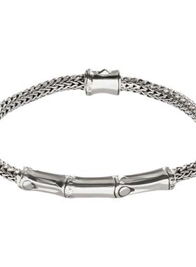 JH手工编织竹节手链925银