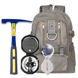 户外专业地质背包工具套装勘探锤罗盘仪放大镜野外记录本四大件