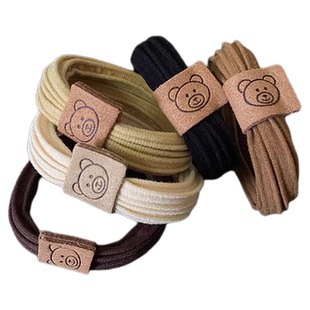 简约高弹力无接缝小熊头绳皮筋女扎头发圈耐用高马尾头饰发绳皮筋