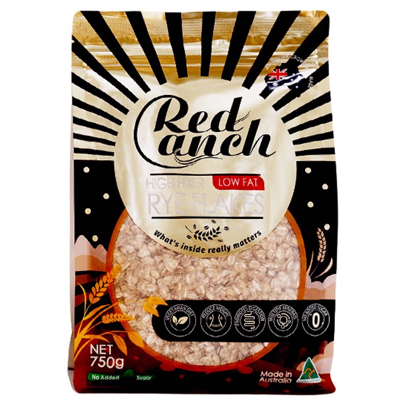 【新品上市】红锚高纤黑麦片750g 0添加营养代餐早餐澳洲原装进口