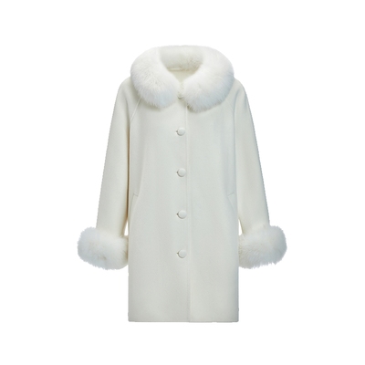 FIVEPLUS中长款双面呢大衣