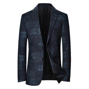 哥宾尼正品2025秋冬款西服男商务外套休闲厚款毛呢免烫韩版单西装