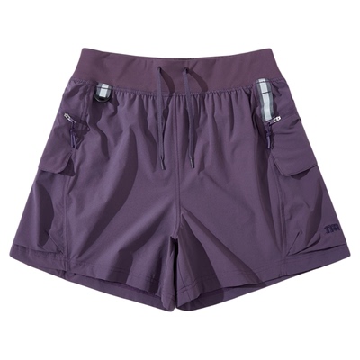 NOTHOMME120G登山布户外露营徒步宽松抽绳高腰工装运动短裤女