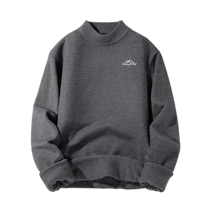 GV真维斯男款针织毛衣秋冬季2025新款羊毛男士保暖加绒中领上衣A