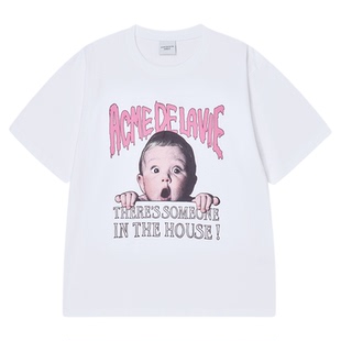 ADLV万圣节鬼脸男孩短袖25年新款T恤百搭潮流男女款上衣韩版潮流