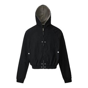 98SQUID 美式cleanfit复古千鸟格连帽外套男女宽松简约痞帅夹克潮