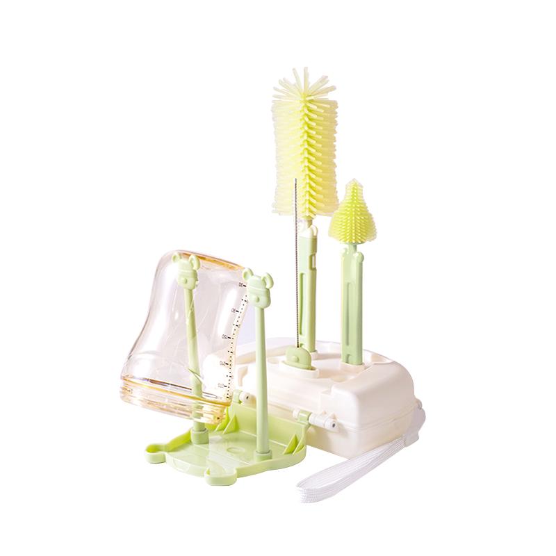 亿可熊硅胶奶瓶刷新生婴儿宝宝专用便携式奶瓶清洗刷套涮子收纳盒