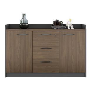 办公室文件柜矮柜木质带锁档案资料柜桌边柜落地收纳置物柜储物柜