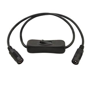19V-24V电源公母头连接器线带开关转接头DC5.5*2.5mm直流电源插头