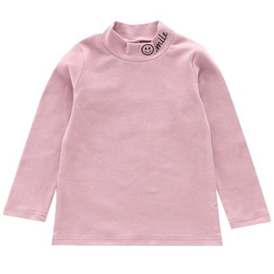 儿童纯棉弹力半高领打底衫