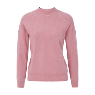 马天奴女装春秋新款半高领100%绵羊毛衫长袖提花针织衫毛衣百搭