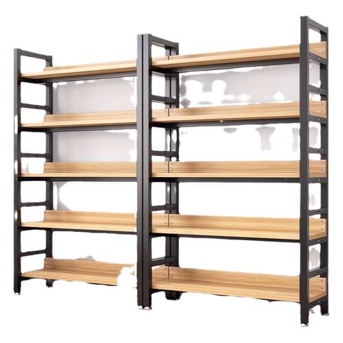 书架钢木多层客厅简易储物架家用卧室简约落地收纳铁艺书柜置物架