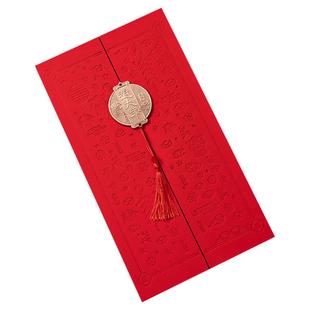 2026植绒春联免费定做logo马年春节高档丝绸对联定制红包福字现货