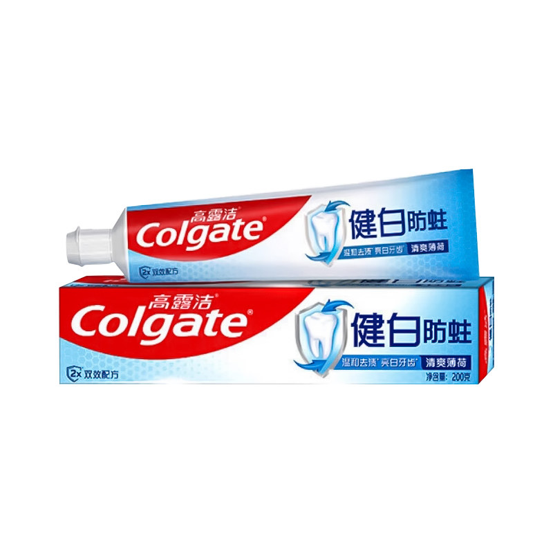 高露洁健白防蛀美白清新口气牙膏