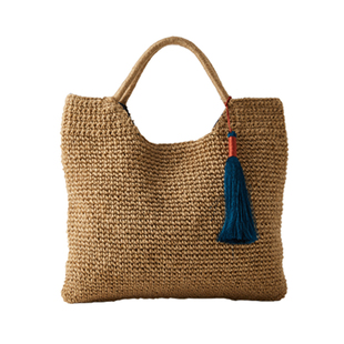 藤也家文艺复古棉麻女包日本手钩编织包手提包森系手工包夏季包包