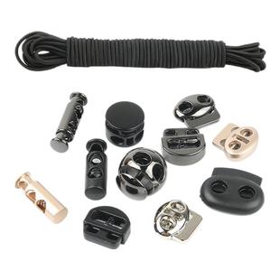 黑色圆形松紧带衣服下摆帽子抽绳卡扣裤子裤脚收口橡皮筋弹力绳子