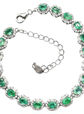 天然祖母绿手链3乘4满镶