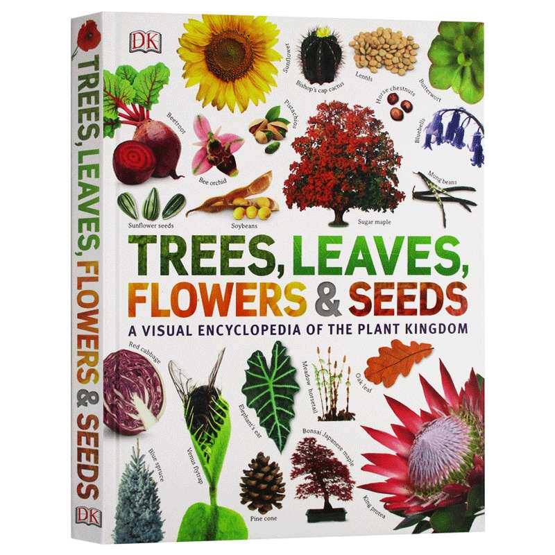 树 树叶 种子百科 英文原版 Trees Leaves Flowers Seeds DK 植物王国的视觉百科全书 英文版进口原版英语书籍