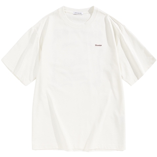 【艺术家系列】太平鸟男装后背刺绣T恤25夏新款圆领体恤衫重磅tS