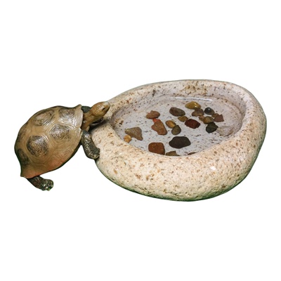 乌龟水盆真石头食物投喂槽