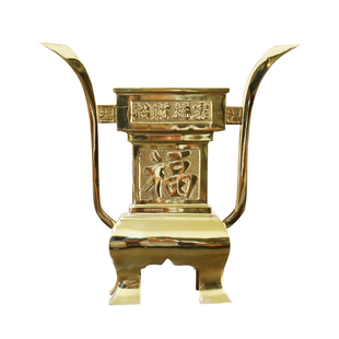 纯香炉纯铜 四足复古香炉宣德炉抛光净面手工香炉香插线香炉大号