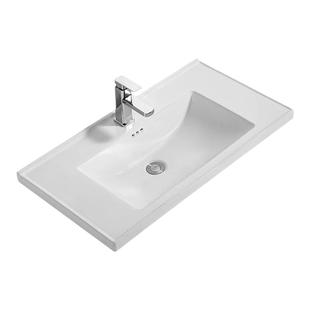 陶瓷一体盆左边盆台面浴室柜右边盆洗手洗脸台面洗手池单盆台中盆