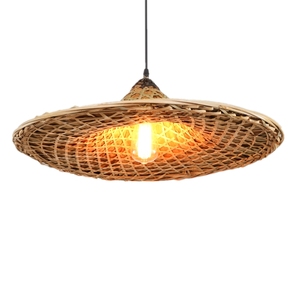 复古草帽吊灯罩农家乐火锅店餐厅中式乡村创意田园竹编织斗笠吊灯