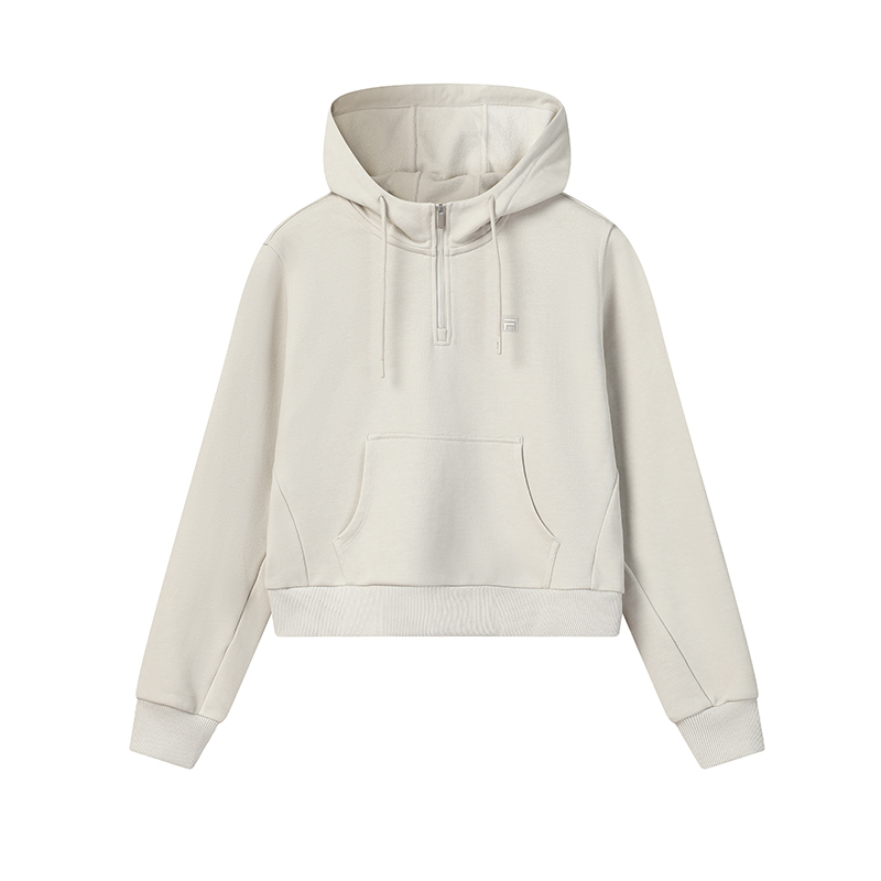 FILA 斐乐官方女子连帽卫衣2026春新款时尚休闲宽松针织长袖上衣